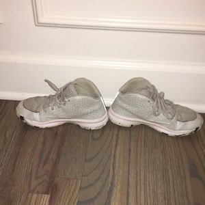 Gray. Basketball shoes.